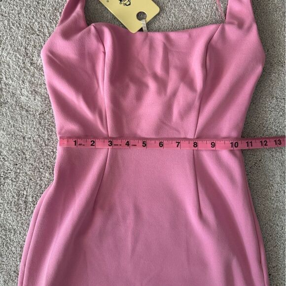 NWT Mika & Gala Pink Sleeveless Halter Bodycon Mini Dress Size XS (US) 6 (AU) - Picture 8 of 8